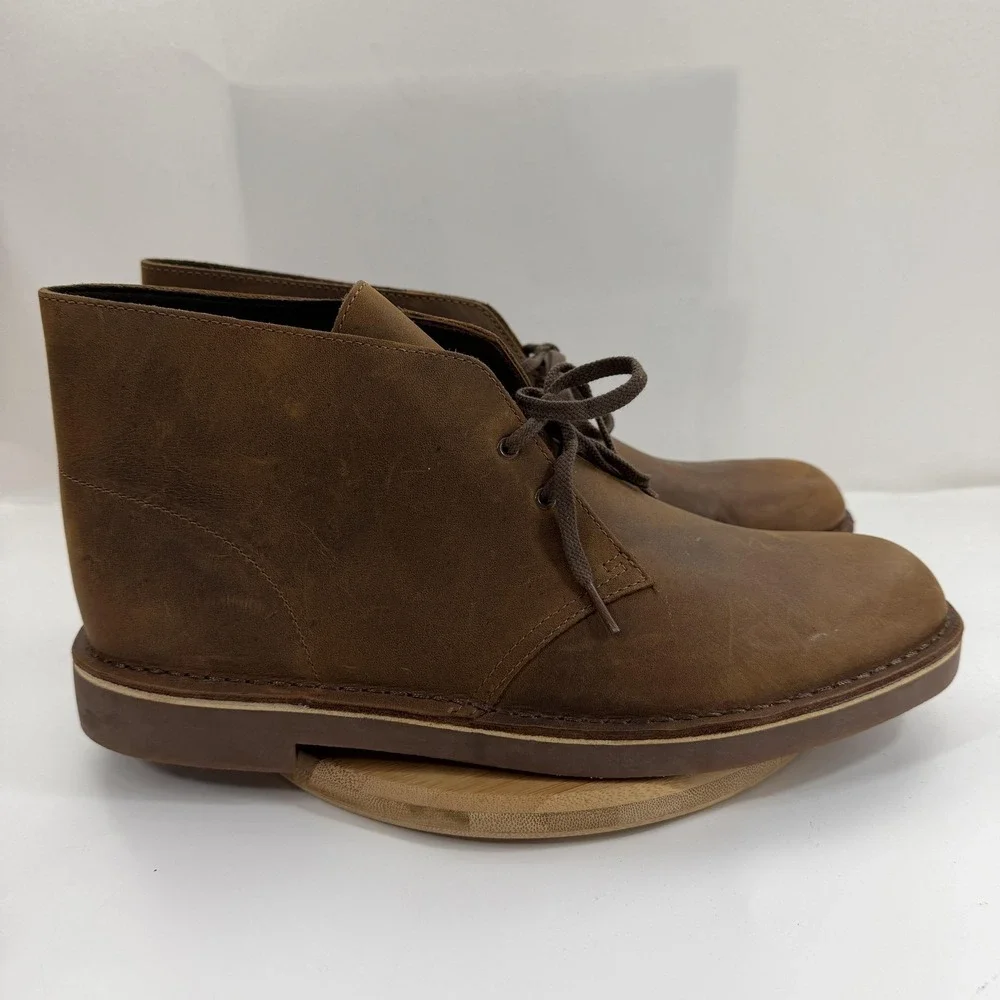 Clarks Boots Mens Size 13M Brown Leather Bushacre 2 Chukka Beeswax Casual